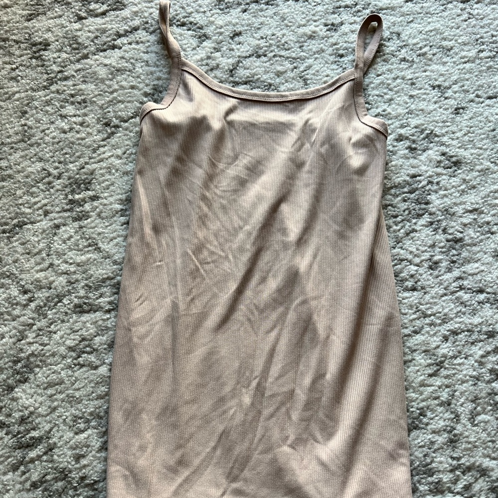 No boundaries stretchy ribbed tank nude tan size medium